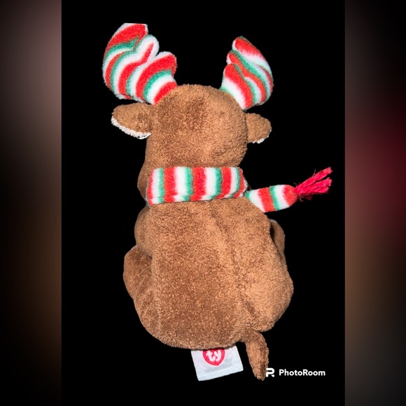 Ty Pluffies 2006 MERRY MOOSE the Holiday Moose 8" Plush - Picture 2 of 2